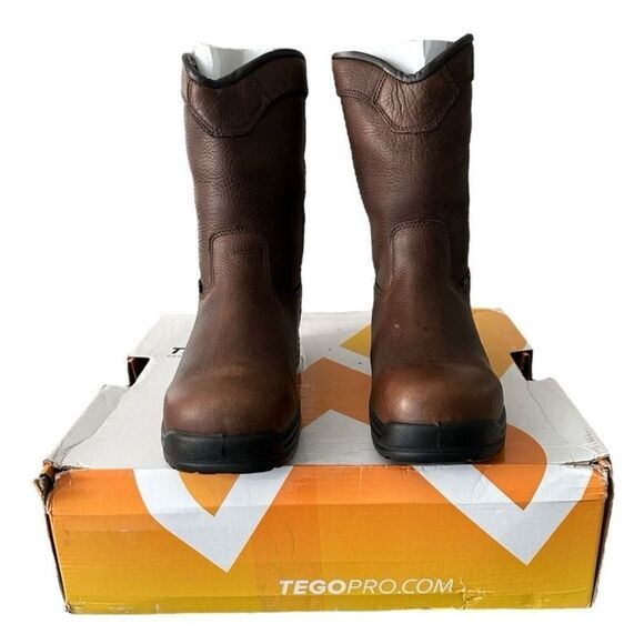 TegoPro Composite Toe Waterproof Slip Resistant Wellington Work Boot Brown 5 - Picture 2 of 9